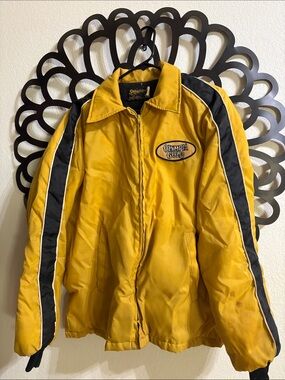 Men's M vintage Olympia Gold Beer zip up Jacket